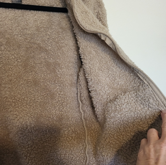 Lemite Women's Cozy teddy bear fleece  hooded jacket - Camel small - Picture 11 of 15